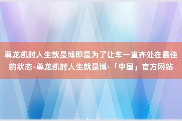 尊龙凯时人生就是博即是为了让车一直齐处在最佳的状态-尊龙凯时人生就是博·「中国」官方网站