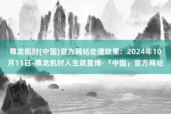 尊龙凯时(中国)官方网站处理效果：2024年10月11日-尊龙凯时人生就是博·「中国」官方网站