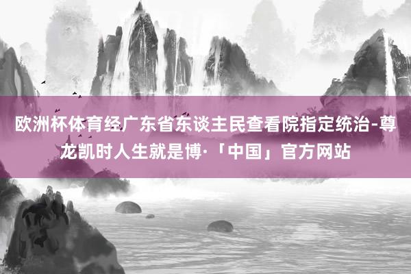 欧洲杯体育经广东省东谈主民查看院指定统治-尊龙凯时人生就是博·「中国」官方网站