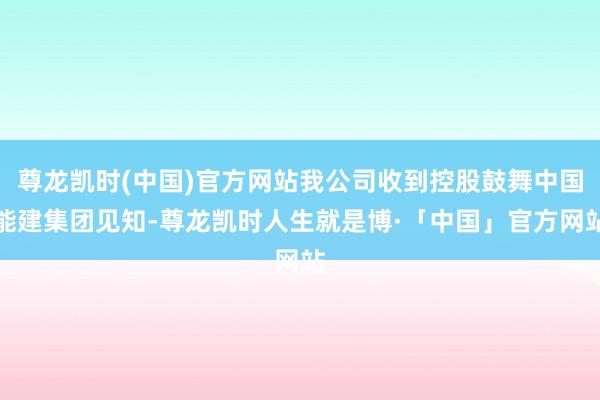 尊龙凯时(中国)官方网站我公司收到控股鼓舞中国能建集团见知-尊龙凯时人生就是博·「中国」官方网站