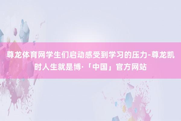 尊龙体育网学生们启动感受到学习的压力-尊龙凯时人生就是博·「中国」官方网站