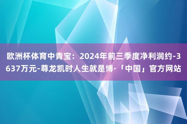 欧洲杯体育中青宝：2024年前三季度净利润约-3637万元-尊龙凯时人生就是博·「中国」官方网站