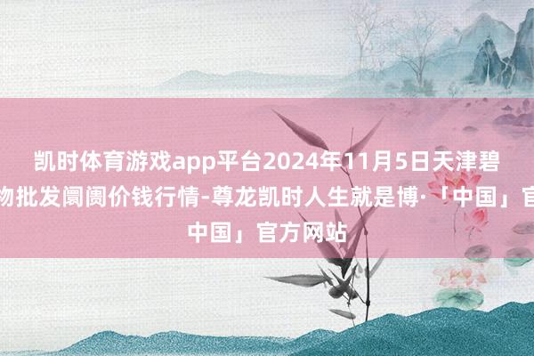 凯时体育游戏app平台2024年11月5日天津碧城农产物批发阛阓价钱行情-尊龙凯时人生就是博·「中国」官方网站