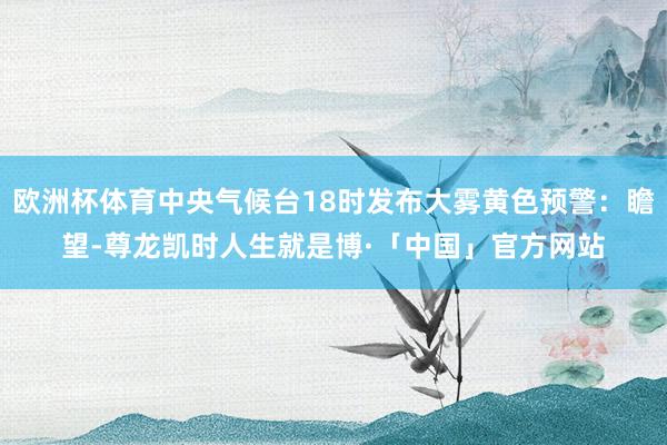 欧洲杯体育中央气候台18时发布大雾黄色预警：瞻望-尊龙凯时人生就是博·「中国」官方网站