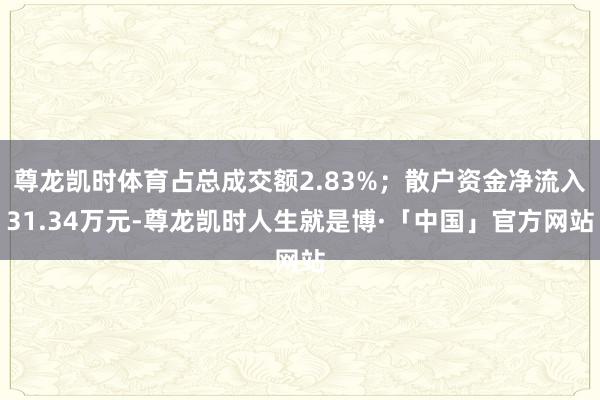 尊龙凯时体育占总成交额2.83%；散户资金净流入31.34万元-尊龙凯时人生就是博·「中国」官方网站