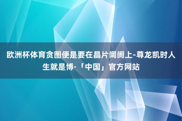 欧洲杯体育贪图便是要在晶片阛阓上-尊龙凯时人生就是博·「中国」官方网站